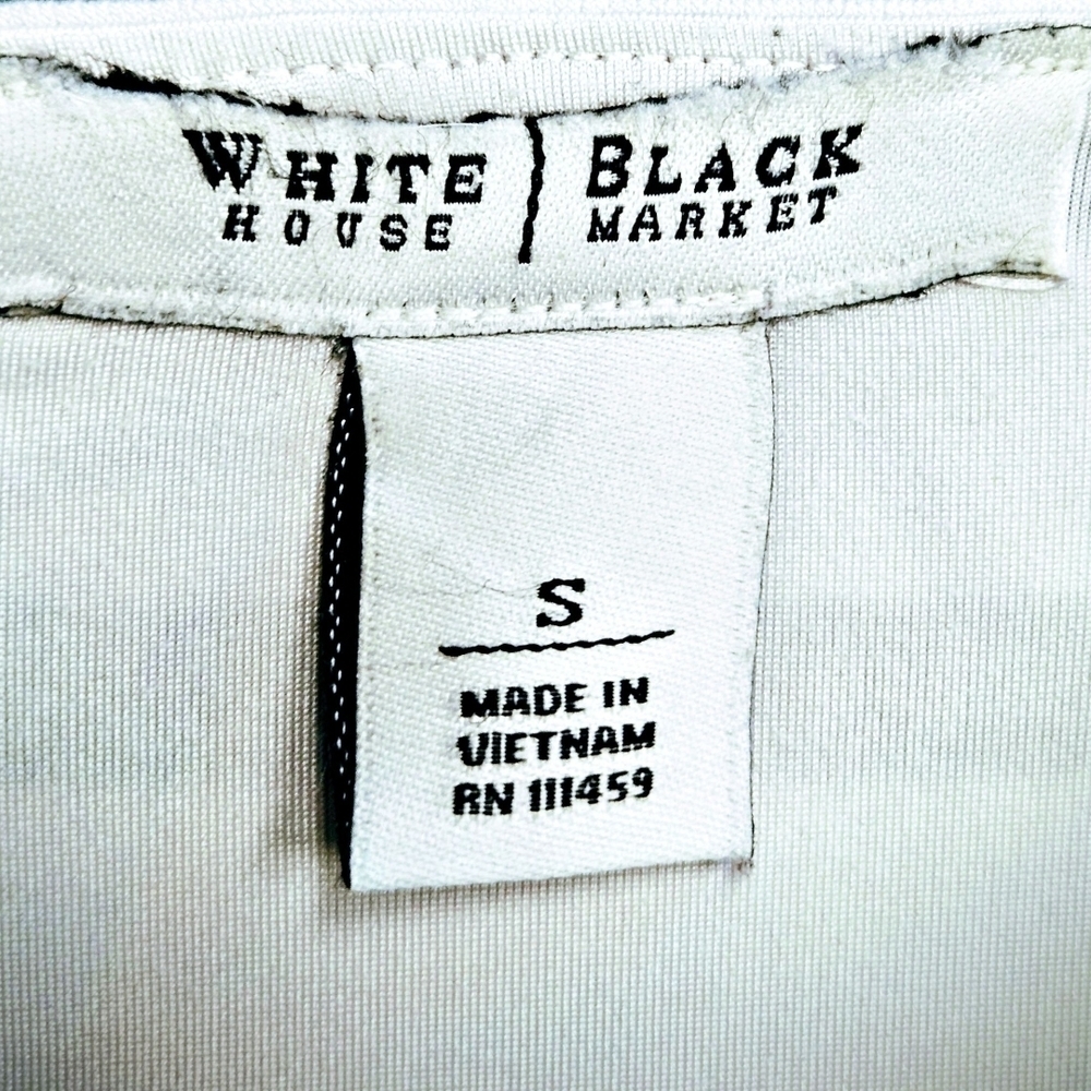 White House Black Market Classic black & white Striped fitted Top Oversized! - Picture 8 of 12